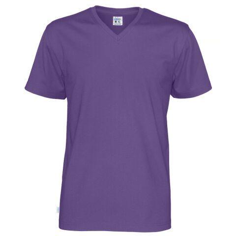 COTTOVER T-SHIRT MANCHES COURTES COL V HOMME - CERTIFIÉ GOTS VIOLET - TAILLE L