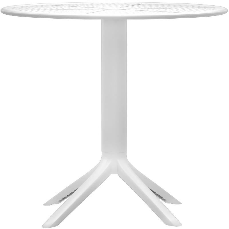 Décoshop26 - Table d'appoint ronde 60 cm intérieur ou extérieur en plastique blanc 10_0009200 - blanc 3000267060028_0