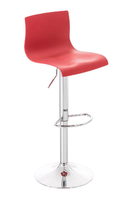 Décoshop26 - Tabouret de bar x1 avec repose-pieds design moderne plastique rouge et métal 10_0000058 - 3000883969606_0