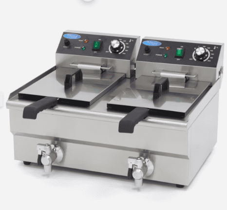 Friteuse électrique professionnelle Maxima 2 x 10L - Robinet de vidange - Thermostats réglables 09365229_0