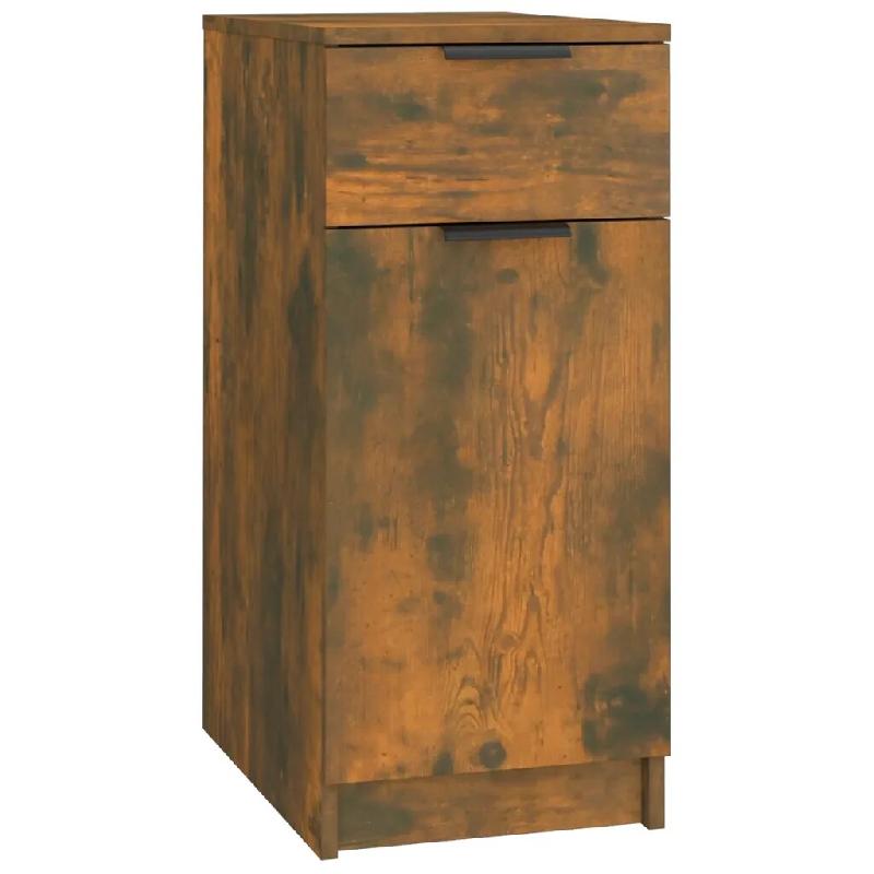 Helloshop26 - Armoire de bureau en bois ingénierie chêne fumé 33,5 x 50 x 75 cm rangement pratique design moderne 02_0048309 - Bois massif 30002352_0