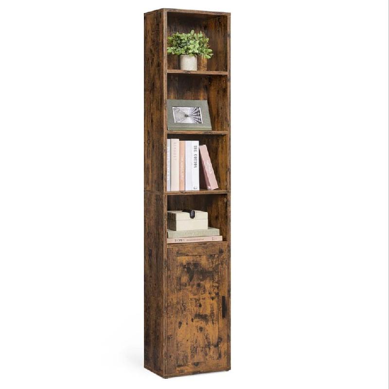 Helloshop26 - Bibliothèque étagère haute sur 6 niveaux avec porte meuble de rangement ouvert 24 x 318 x 175 cm pour salon bureau 12_0005282 - 30002_0