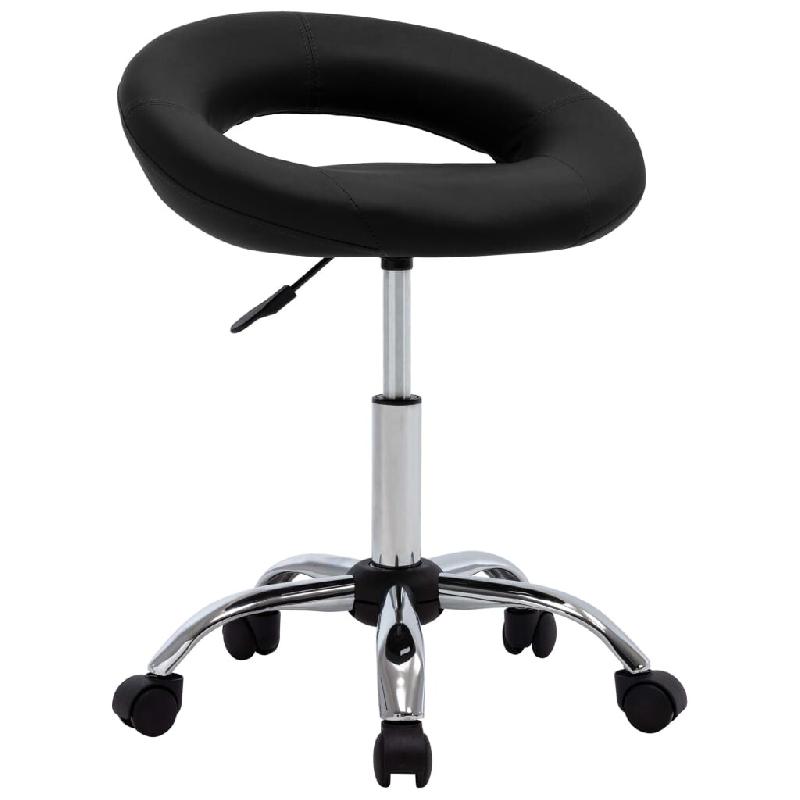 Helloshop26 - Chaise de bureau  fauteuil siège de travail roulante similicuir noir 02_0024079 - noir acier 3000214670379_0