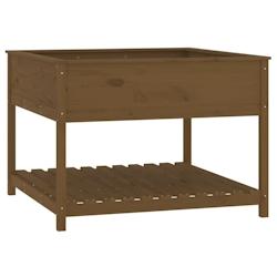 Helloshop26 - Jardinière bac lit surélevé plantes fleurs terrasse jardin et étagère 111,5 x 111,5 x 81 cm bois de pin marron 02_0038612 - 3000217_0