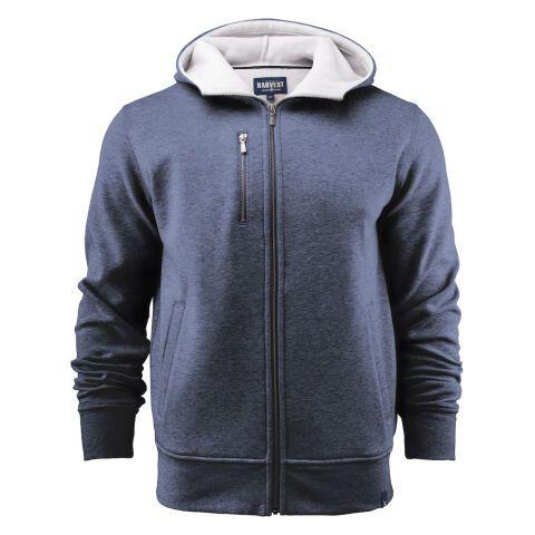 JAMES HARVEST PARKWICK SWEATSHIRT FULLZIP HOMMES BLEU MARINE CHINÉ - TAILLE M
