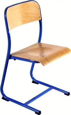 CHAISE ATLAS APPUI SUR TABLE, DOSSIER SIMPLE GALBE, ROUGE RAL 3000 - MANUTAN COLLECTIVITÉS