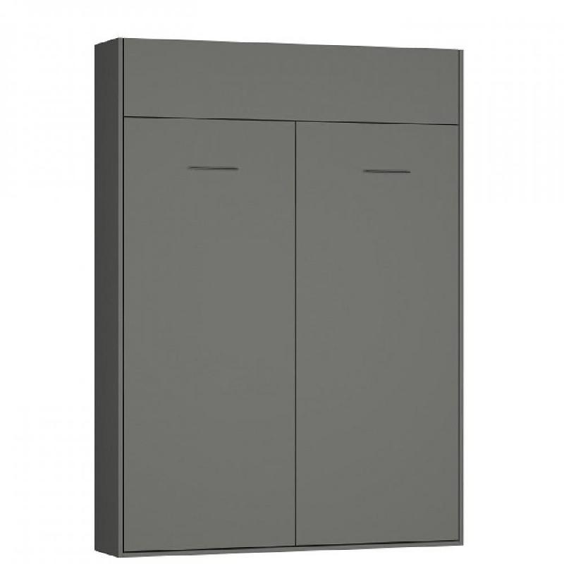 Lit escamotable Dynamo gris mat - ouverture assistée, pieds automatiques, couchage 140x200 cm_0