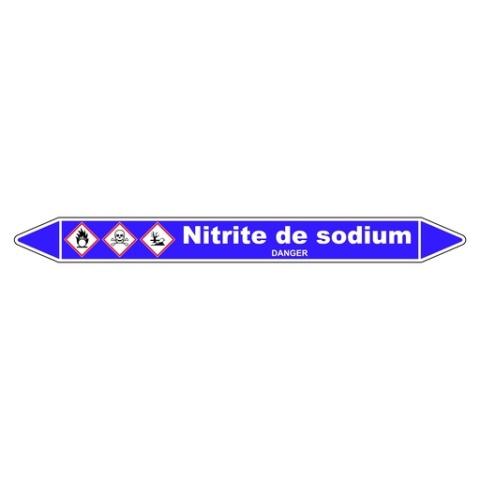 LOT DE 3 - MARQUEUR TUYAUTERIE - NITRITE DE SODIUM - VINYLE LAMINÉ 150 X 12 MM