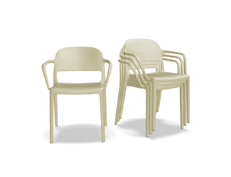 Lot de 4 chaises avec acc. BLENDY - jaune_0