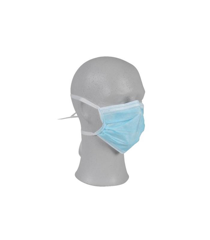 Masque chirurgical type IIR à lanières - 3 plis, usage unique, non stérile - Marque ABENA FRANTEX_0