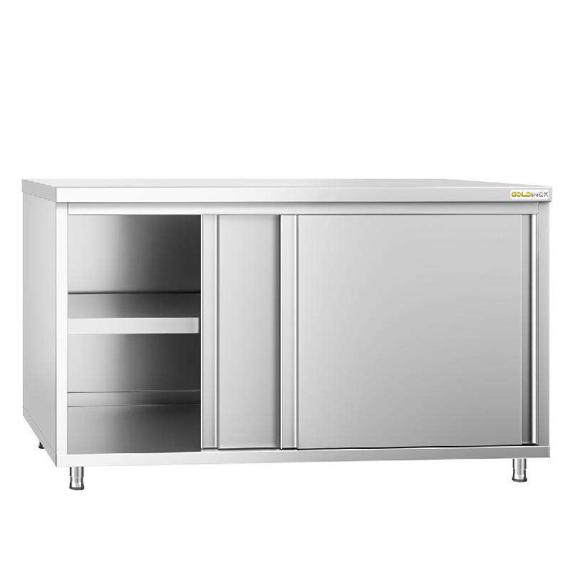 Meuble bas inox 1400x700 mm PREMIUM - GOLDINOX - gris inox 3701770811021_0