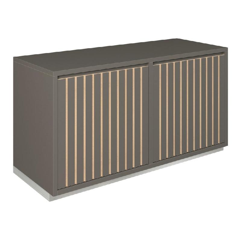 Meuble Vertigo T03 4 tiroirs à l'anglaise MDF naturel et anthracite 120x47x60 cm_0