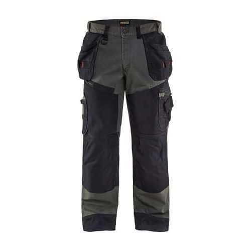 PANTALON DE TRAVAIL X1500 EN COTON CANVAS VERT ARMÉE ET NOIR - BLAKLADER
