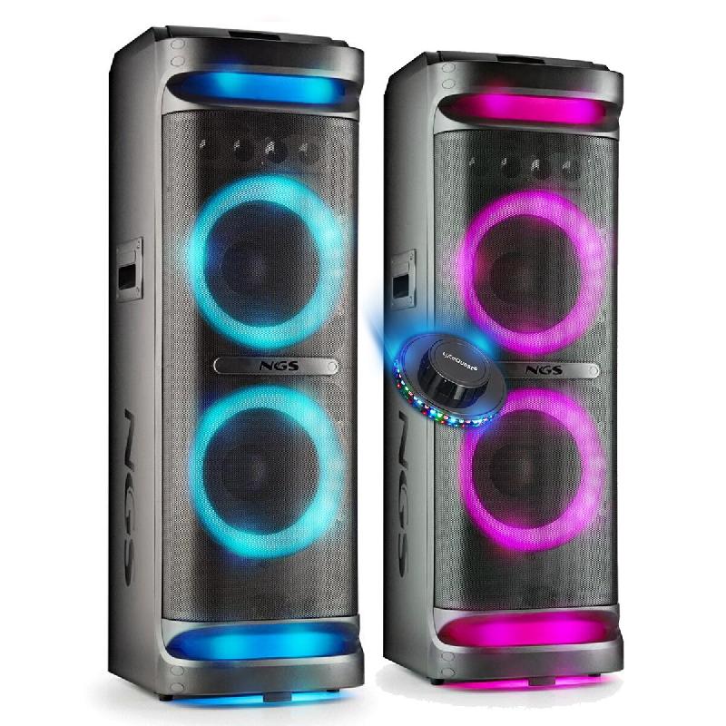 Pickering Enceintes Actives SONO DJ WILDSPACE3 - 8000W, Bluetooth, USB/AUX IN, Lumière LED, TWS, Double Subwoofer 10 