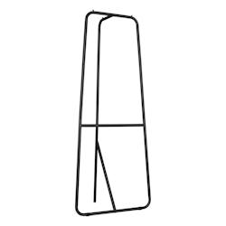 Portant d'angle vêtements métal noir TANIA - design minimaliste avec 2 barres de penderie - charge max 20 kg_0