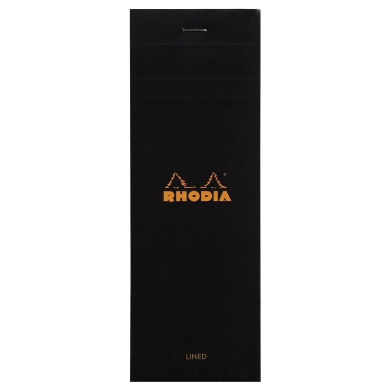 RHODIA Lot de 10 Bloc Shopping N°8 noir format 74x210, 80 feuilles 80 g/m² agrafées, ligné - 3037920860091_0