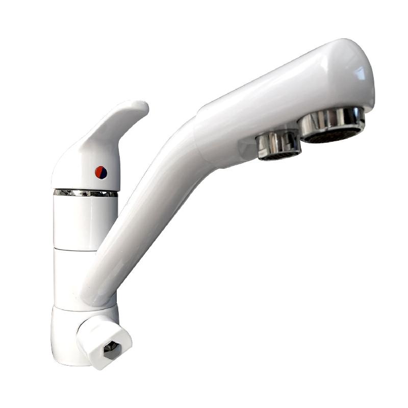 Robinet de cuisine mitigeur 3 voies dauphin blanc_0