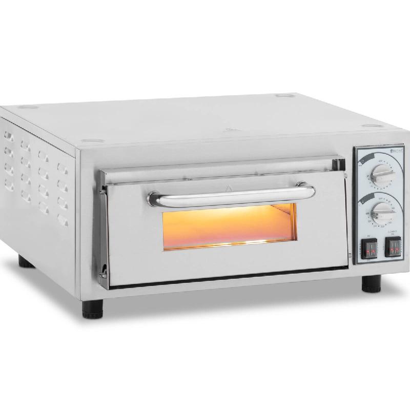 Royal Catering - Royal Catering RCPO-2400-1PS Four à pizza électrique 1 chambre 2400 W Ø 40 cm pierre réfractaire Four à pizza professionnel Four_0