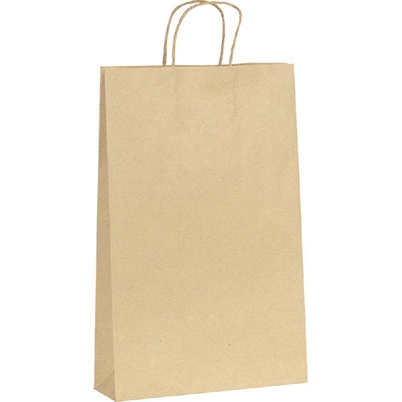 Sac kraft brun 3 bouteilles poignées torsadées 26x8x40cm - par 100_0