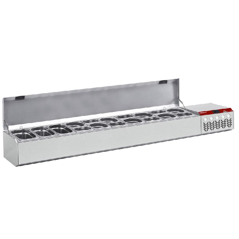 Saladette à ingrédients à poser gn 10x1/4 gn 1x1/9 avec couvercle inox - PSX219G/CP9_0