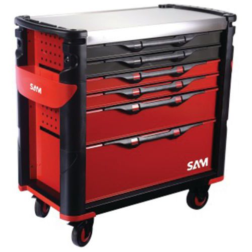 SERVANTE EXTRA LARGE 6 TIROIRS + 202 OUTILS EN 14 MODULES - SAM