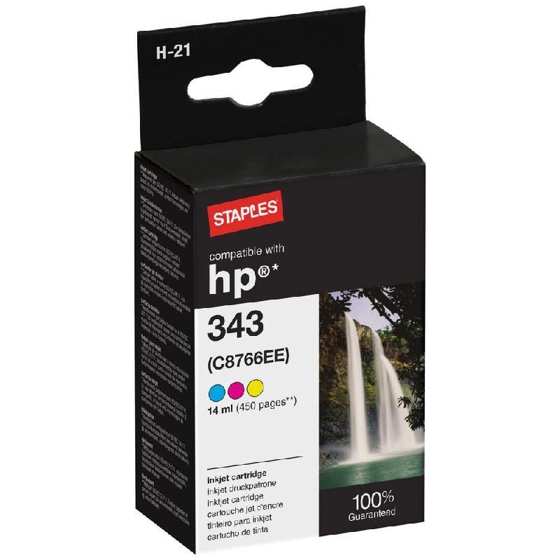 STAPLES CARTOUCHE D'ENCRE COMPATIBLE 343 N (4182784) - COMPATIBLE: HP - COULEUR: NOIR