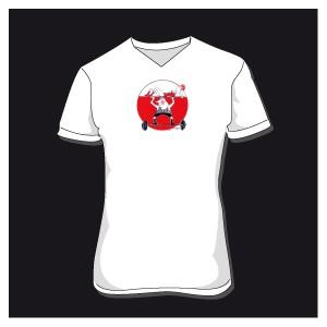 T-shirt homme haltères col V - motif personnalisable - textile de qualité BC - tailles L, M, XL - blanc ou noir_0