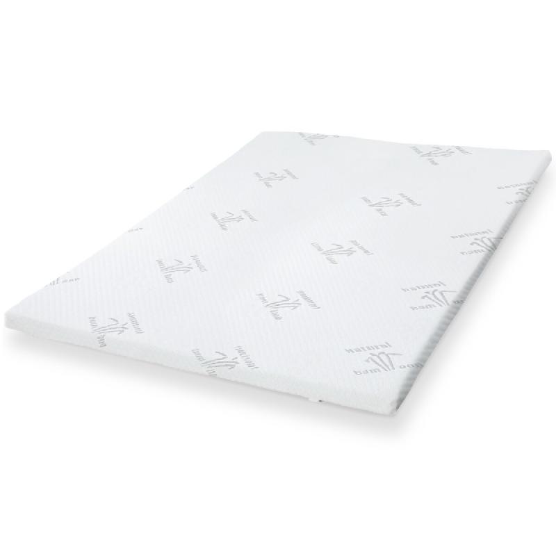 THE WHITE STONE Surmatelas Latex Naturel 80x190 | Bambou respirant, déhoussable - blanc latex TOPPERLATTICE-80X190_0