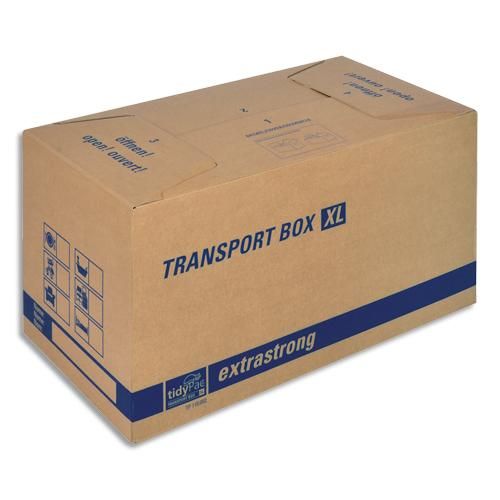 Tidypac carton de déménagement double cannelure format xl - dimensions : l68 x h35 x p35,5 cm brun_0