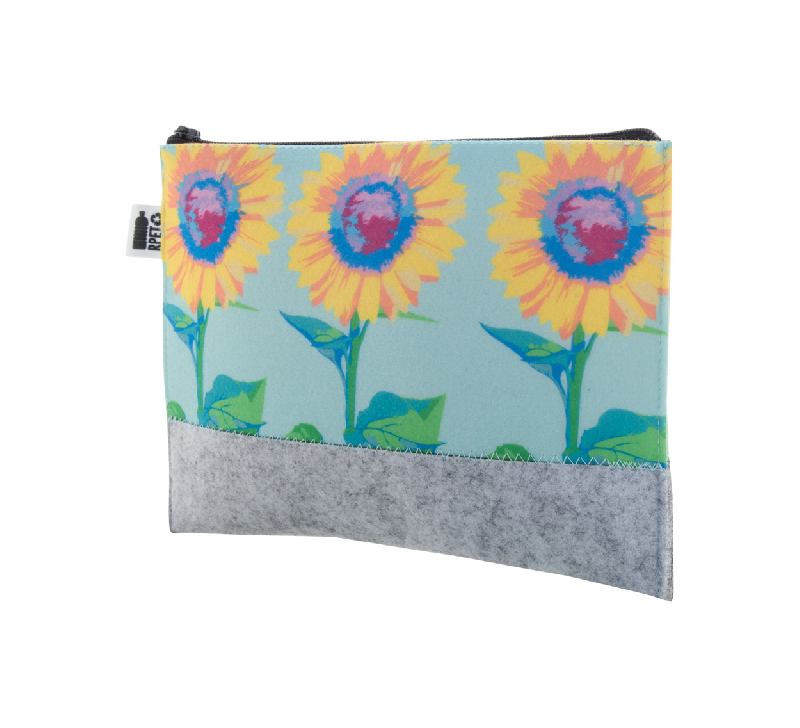 Trousse de toilette zippée en feutrine RPET personnalisable - impression sublimation totale_0