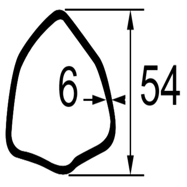 TUBE TRIANGULAIRE LG.3M. DIM.54X6 TCM