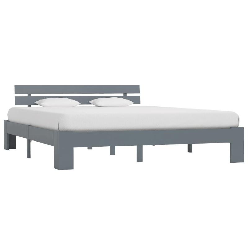 VidaXL Cadre de lit sans matelas gris bois massif de pin 180x200 cm Modèle Corlonis - 283171_0