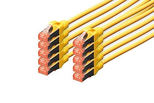 Câble réseau Cat6 S/FTP - Patch LSZH Cuivre AWG 27/7 - Longueur 0,5 m - RJ45 Mâle/Mâle - Jaune_0