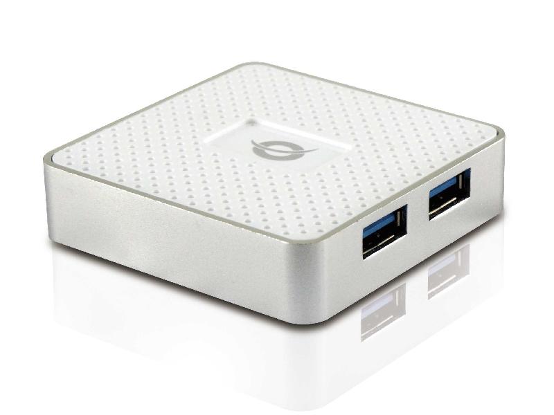 Conceptronic HUBBIES03W - Hub USB 3.0 (3.1 Gen 1) Type-A - 5000 Mbit/s - Blanc - 4 ports - Alimentation secteur_0