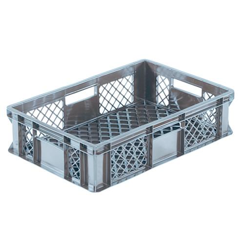 Bac plastique gerbable Norme Europe ajouré Eco multicolore Gris 600 x 400 x 150 mm - Réf : BAC159BE6415011_0