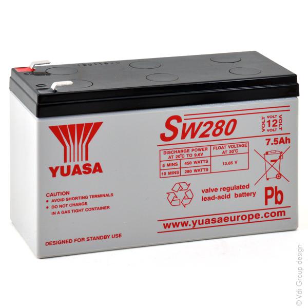 BATTERIE ONDULEUR (UPS) YUASA SW280 12V 7.6AH F6.35_0