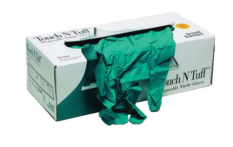 Boîte de 100 gants jetables nitriles jetables touch n tuff vert tl/9 - ANSELL - 92500t9 - 587420_0