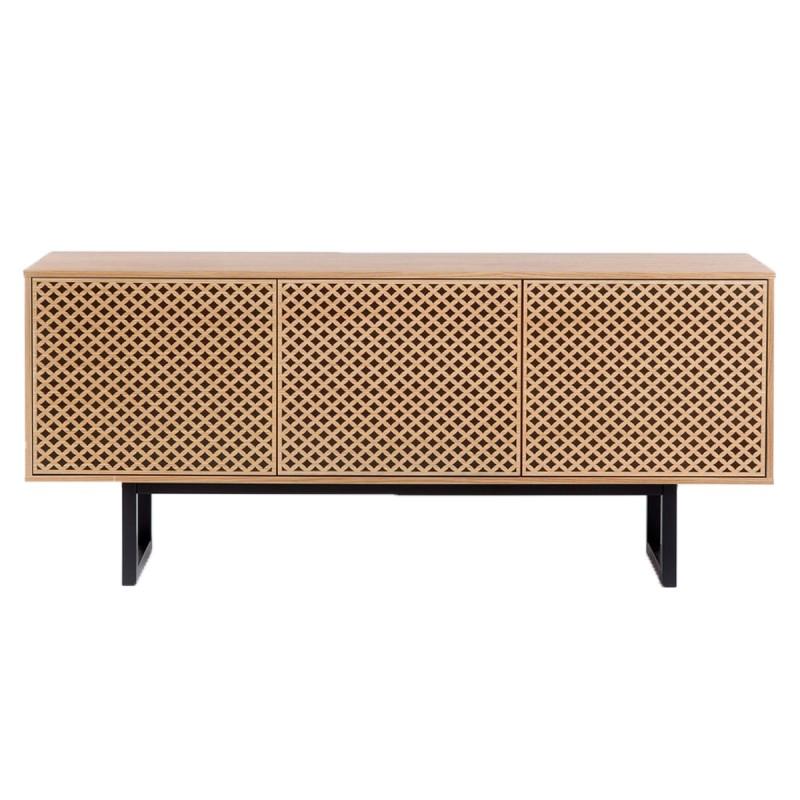 Buffet 3 portes Diamant Camden 175cm - Chêne & Noir, style scandinave - Paris Prix_0