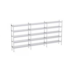 Distform Rayonnage en Acier Inoxydable Linéaires 4020 à 4950 mm 5 Niv P400 Acier inoxydable 4820x400x400x1800mm - 651637782250_0