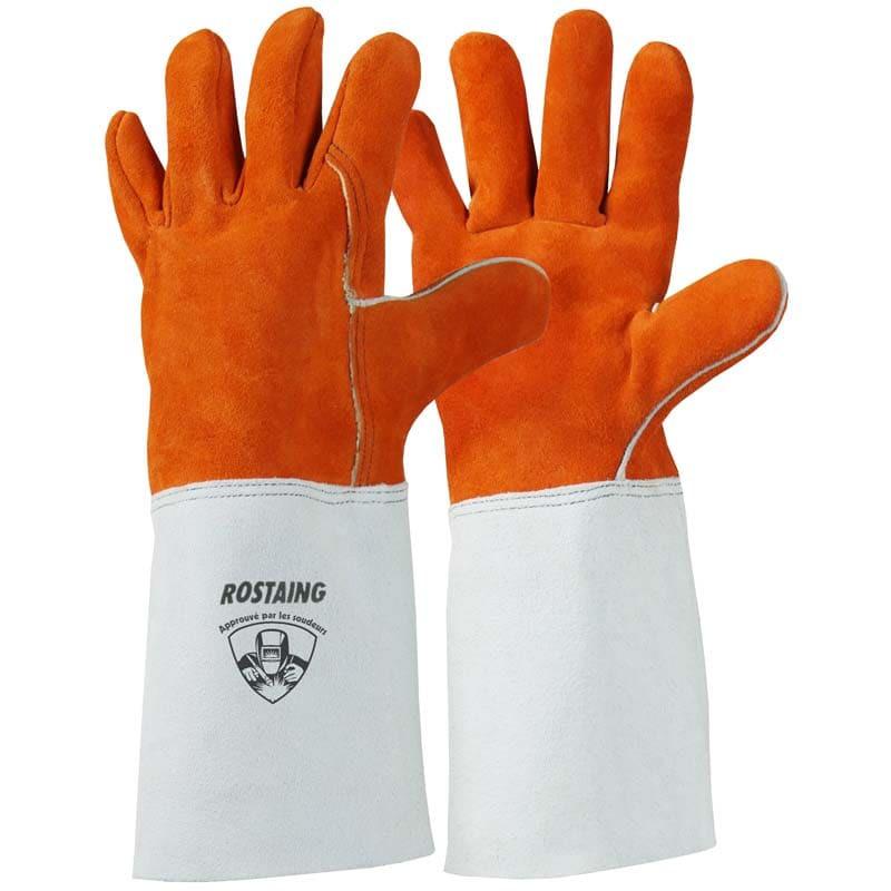 Gant Splitweld protection chaleur 100°C - cuir anti-chaleur orange - Rostaing_0