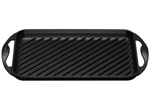 Gril rectangulaire Le Creuset en fonte émaillée avec poignée - 32,5 x 22 cm - Compatible tous feux, dont induction_0