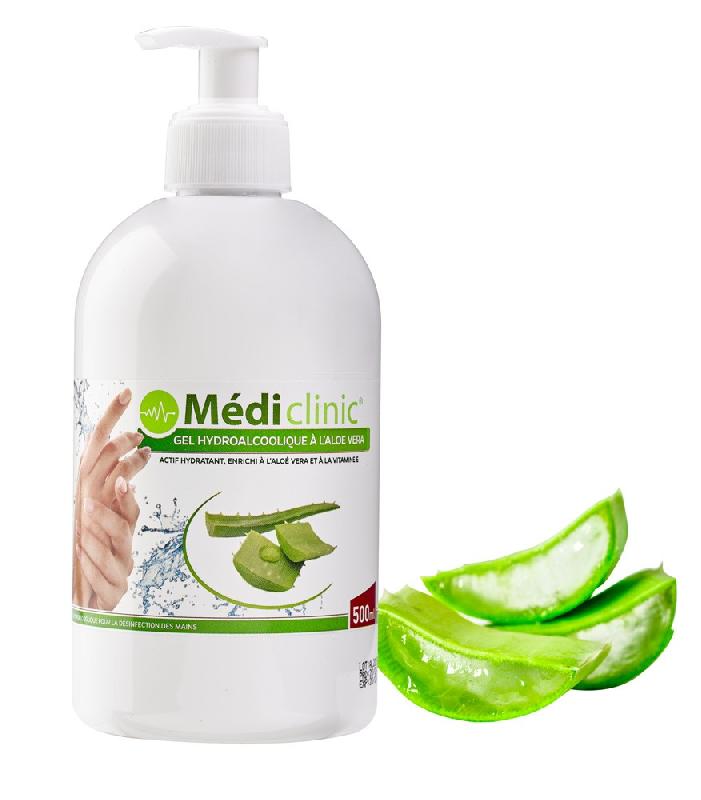 PACK (6 + 6 GRATUITS) GEL HYDROALCOOLIQUE À L'ALOÉ-VERA 500 ML MEDI'CLINIC