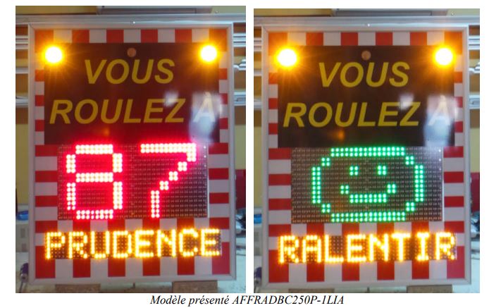 Panneaux indicateur de vitesse de véhicule avec radars pédagogiques - Série AFFRADBC-1LIA_1