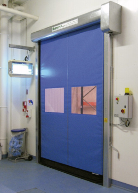 Porte rapide dynaroll / souple / à enroulement / en plastique / utilisation intérieure et extérieure / 8000 x 8000 mm / ignifuge_0