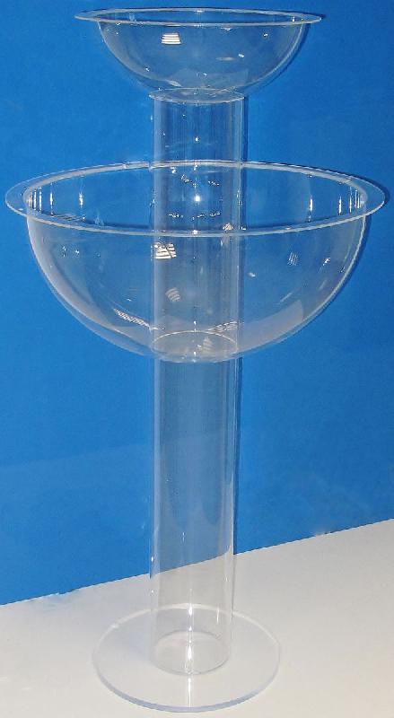 Présentoirs standards - Tube colonne double vasque avec socle - Diamètre 200 mm - Hauteur 900 mm - Épaisseur 3 mm_0