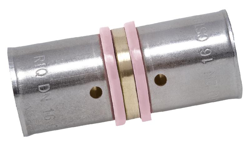 Raccord droit à sertir en laiton D.12 - Pour tube en PER - Norme ACS_0