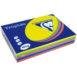 RAMETTE PAPIER CLAIREFONTAINE TROPHÉE A3 160G 250 FEUILLES ASSORTIE INTENSES