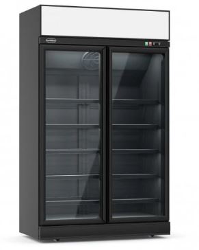 Réfrigérateur vitré 2 portes - Combisteel - Réf 7455.2405 - Capacité 1000 L - Noir - Plage de température 0/+10°C_0