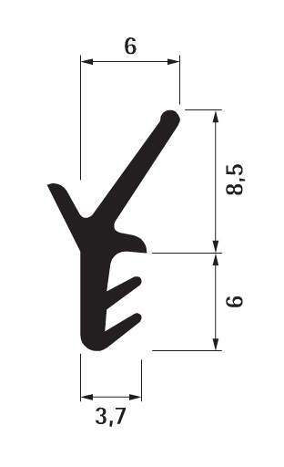 ROULEAU DE JOINT POUR PORTE LEVANTE ET COULISSANTE M 9034 N KISO KISO M 9034