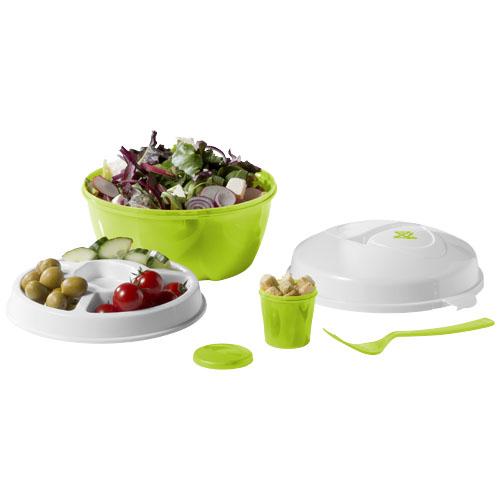 Set saladier Ceasar - 4 compartiments amovibles - 750 ml - plastique PP - compatible lave-vaisselle et micro-ondes_0